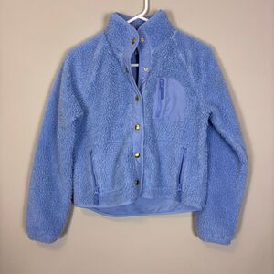 Crew Cuts J. Crew Kids Periwinkle Blue Fleece Snap Button Jacket Girl's XL
